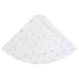 Berkfield Home Luxury Christmas Tree Skirt White 122 cm Faux - thumbnail 4