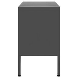 Berkfield Home TV Cabinet Anthracite 105x35x50 cm Steel in Black - Size: 105 x 35 x 50 cm - thumbnail 4