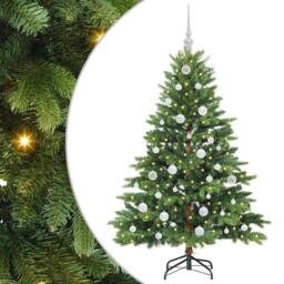 Berkfield Home Beautiful Artificial Christmas Tree with 150 LEDs Green 150 cm PE - thumbnail 3
