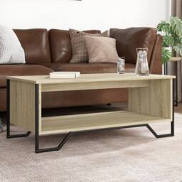 Berkfield Home Coffee Table Sonoma Oak 100x51x40 cm Engineered Wood in Brown - Size: 100 x 51 x 40 cm - thumbnail 2