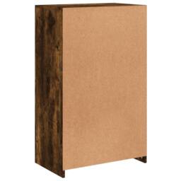 Berkfield Home Side Cabinet with LED Lights Smoked Oak Engineered Wood in Brown - thumbnail 9