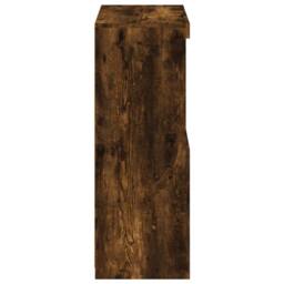 Berkfield Home Side Cabinet with LED Lights Smoked Oak Engineered Wood in Brown - thumbnail 8