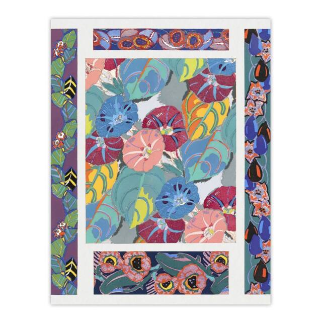"Artery8 Vibrant Flower Pattern Benedictus Vintage Wall Art Print Poster - Size: W18"" x H24""" - image 1