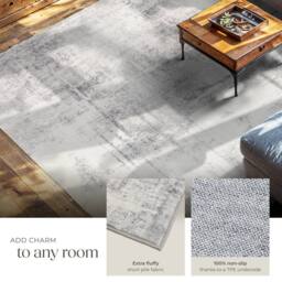 tectake Washable Rug Nadira 240 X 340 Cm - Beige/Grey in Beige - Size: 240 cm x 340 cm - thumbnail 4