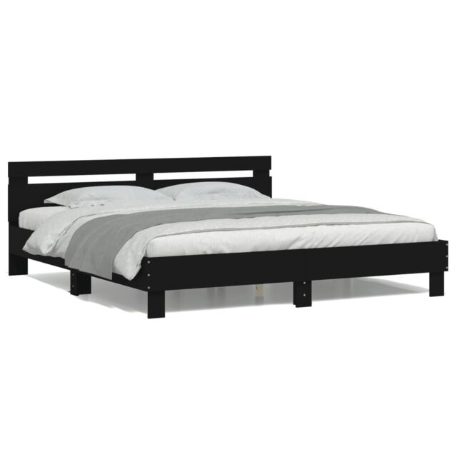 Berkfield Home Bed Frame with LED without Mattress Black 180x200 cm Super King - image 1