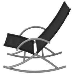 Berkfield Home Garden Rocking Chairs 2 pcs Steel & Textilene Black