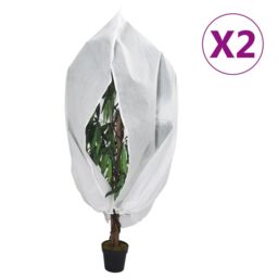 Berkfield Home Plant Fleece Covers with Zip 2 pcs 70 g/m¬≤ 1x1.55 m in White