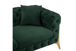 Home Detail Jaguar 2 Seater Sofa Chesterfield Design Velvet Fabric in Dark Green - thumbnail 5