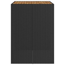 Berkfield Home Garden Bar Table with Acacia Wood Top Black 105x80x110 cm Poly Rattan - Size: 105 x 80 x 110 cm - thumbnail 6