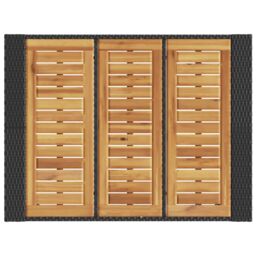 Berkfield Home Garden Bar Table with Acacia Wood Top Black 105x80x110 cm Poly Rattan - Size: 105 x 80 x 110 cm - thumbnail 8