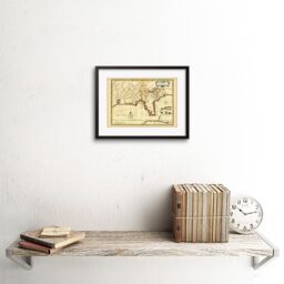 "Artery8 Wall Art Print Florida Old Antique Map Art Black Framed 9x7 inch - Size: W7"" x H9""" - thumbnail 2