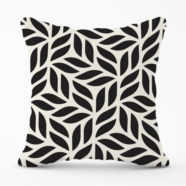 Warren Reed - Designer Modern Stylish Abstract Texture Outdoor Cushion in Black - Size: 45 cm x 45 cm - image 1