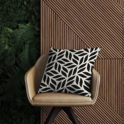 Warren Reed - Designer Modern Stylish Abstract Texture Outdoor Cushion in Black - Size: 45 cm x 45 cm - thumbnail 2