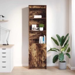 Berkfield Home Highboard Smoked Oak 50x35x180 cm Engineered Wood in Brown - Size: 50 x 35 x 180 cm - thumbnail 3