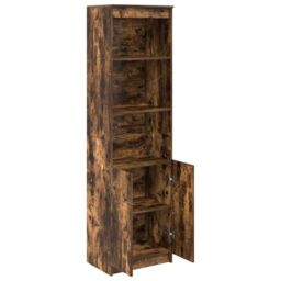 Berkfield Home Highboard Smoked Oak 50x35x180 cm Engineered Wood in Brown - Size: 50 x 35 x 180 cm - thumbnail 5