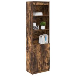 Berkfield Home Highboard Smoked Oak 50x35x180 cm Engineered Wood in Brown - Size: 50 x 35 x 180 cm - thumbnail 4