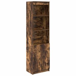 Berkfield Home Highboard Smoked Oak 50x35x180 cm Engineered Wood in Brown - Size: 50 x 35 x 180 cm - thumbnail 2