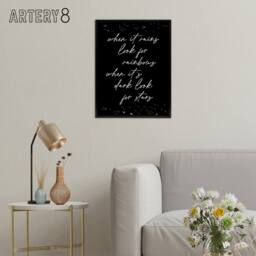 "Artery8 When It's Dark Look For Stars Modern Motivational Framed Canvas Art in Black - Size: W12"" x H16""" - thumbnail 3
