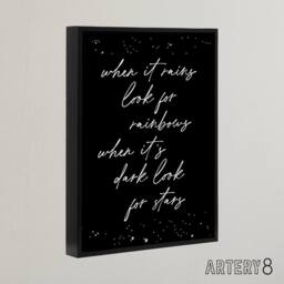 "Artery8 When It's Dark Look For Stars Modern Motivational Framed Canvas Art in Black - Size: W12"" x H16""" - thumbnail 2
