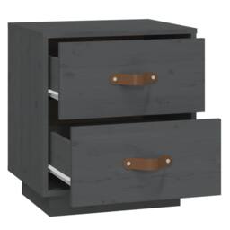 Berkfield Home Beautiful Bedside Cabinets 2 pcs Grey 40x34x45 cm Solid Wood Pine - Size: 40 x 34 x 45 cm - thumbnail 8