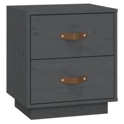 Berkfield Home Beautiful Bedside Cabinets 2 pcs Grey 40x34x45 cm Solid Wood Pine - Size: 40 x 34 x 45 cm - thumbnail 6