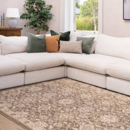Kukoon Beige Brown Traditional Floral Luxury Living Room Area Rug - Size: 280 cm x 380 cm - thumbnail 3