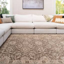 Kukoon Beige Brown Traditional Floral Luxury Living Room Area Rug - Size: 280 cm x 380 cm - thumbnail 2