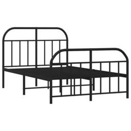 Berkfield Home Metal Bed Frame with Headboard & Footboard Black 180x200 cm Sup… - Size: Small Double - thumbnail 3