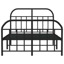 Berkfield Home Metal Bed Frame with Headboard & Footboard Black 180x200 cm Sup… - Size: Small Double - thumbnail 6
