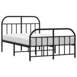 Berkfield Home Metal Bed Frame with Headboard & Footboard Black 180x200 cm Sup… - Size: Small Double - thumbnail 5