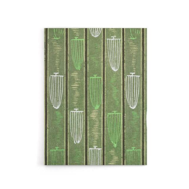 "Artery8 Green Shima Textile Pattern Canvas Wall Art Print Korin - Size: W18"" x H24""" - image 1