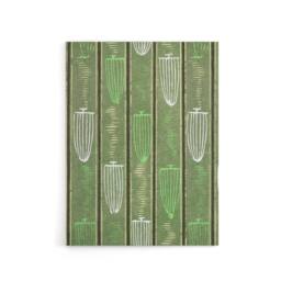 "Artery8 Green Shima Textile Pattern Canvas Wall Art Print Korin - Size: W18"" x H24""" - thumbnail 1