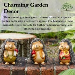 Marco Paul 3pck Baby Hedgehog Garden Ornaments - thumbnail 6