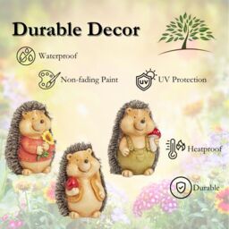 Marco Paul 3pck Baby Hedgehog Garden Ornaments - thumbnail 5