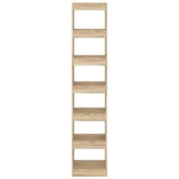Berkfield Home Book Cabinet/Room Divider Sonoma Oak 40x30x198 cm in Beige - Size: 40 x 30 x 198 cm - thumbnail 5