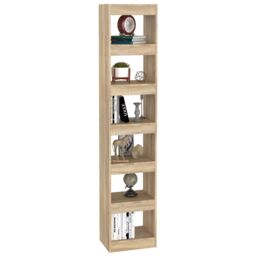 Berkfield Home Book Cabinet/Room Divider Sonoma Oak 40x30x198 cm in Beige - Size: 40 x 30 x 198 cm - thumbnail 4