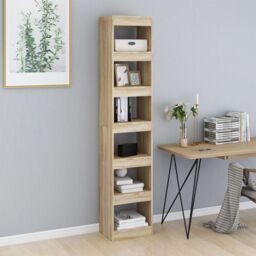Berkfield Home Book Cabinet/Room Divider Sonoma Oak 40x30x198 cm in Beige - Size: 40 x 30 x 198 cm - thumbnail 3