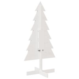 Berkfield Home Wooden Christmas Tree for Decoration White 120 cm Solid Wood Pine - thumbnail 5