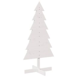 Berkfield Home Wooden Christmas Tree for Decoration White 120 cm Solid Wood Pine - thumbnail 2