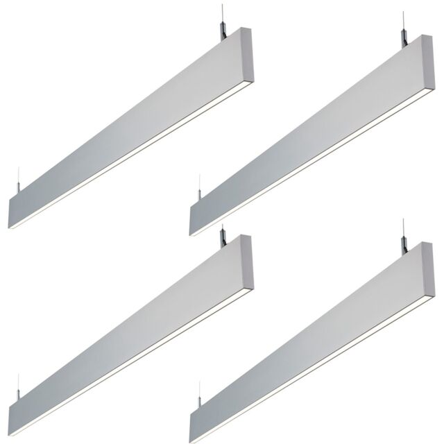 Loops 4 PACK Slim Commercial Suspension Light - 1500mm x 20mm - 40W Cool White LED - image 1