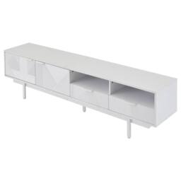 Merax Modern Geometric TV Stand, 200cm Bohemian Media Console Table in White - thumbnail 6