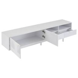 Merax Modern Geometric TV Stand, 200cm Bohemian Media Console Table in White - thumbnail 9