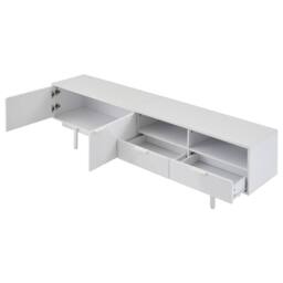 Merax Modern Geometric TV Stand, 200cm Bohemian Media Console Table in White - thumbnail 7