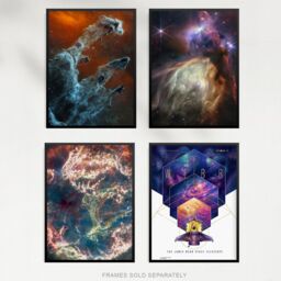 Artery8 Pack of 4 NASA James Webb Space Telescope Pillars of Creation Rho Ophiuchi Cloud Complex Cassiopeia A Images Unframed Wall Art Living Room - thumbnail 5