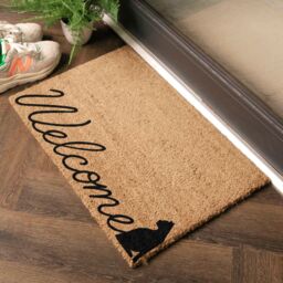 Artsy Mats Welcome Scribble Text Cat Doormat in Black - Size: 40 cm x 60 cm - thumbnail 3