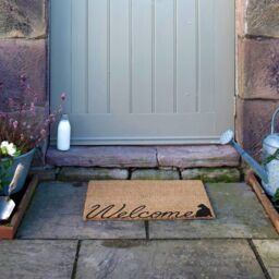 Artsy Mats Welcome Scribble Text Cat Doormat in Black - Size: 40 cm x 60 cm - thumbnail 6