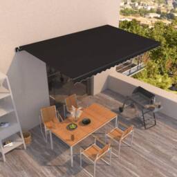 Berkfield Home Manual Retractable Awning 500x350 cm Anthracite - thumbnail 1
