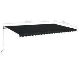 Berkfield Home Manual Retractable Awning 500x350 cm Anthracite - thumbnail 7