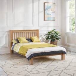 Cheshire Cedar Oak Low Footend Bed - King (150cm) in Brown - thumbnail 3