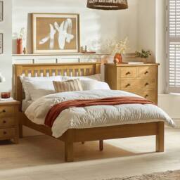 Cheshire Cedar Oak Low Footend Bed - King (150cm) in Brown - thumbnail 2